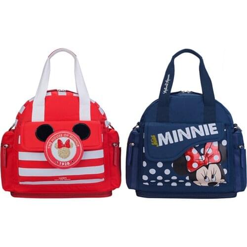 Disney Blue Red Mommy Bag High Capacity Baby Bag Backpack Cartoons Comfortable Nappy Bag Large Capacity Diaper Bag 34x17x40cm