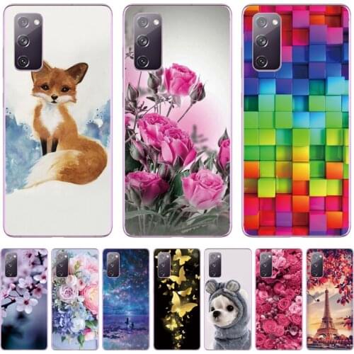 For Samsung Galaxy S20 FE Fan Edition Case Bumper Silicone TPU Soft Phone Cover For Samsung S20 FE S20FE Cases Cute Flower