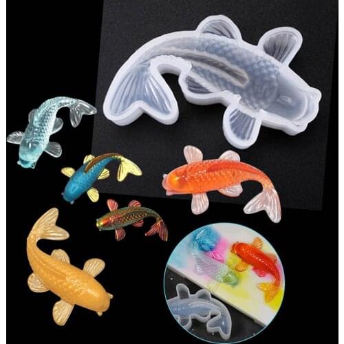 1pc Fish Tail Koi Silicone Resin Mold Jewelry Fishtail UV Epoxy Resina Mold For DIY Pendant Charms Making Jewelry