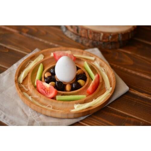 Fufu 4 Section Snack Plate | Environmentally Friendly Bamboo | Home--Plate | Made in Turkey
