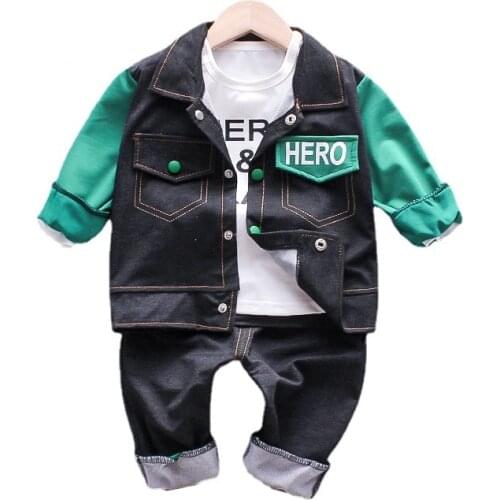 Cotton Clothes Children Spring Autumn Baby Boy Shirts Jacket Pants 3Pcs/sets Infant Outfit Kid Fashion Toddler Casual Tracksuits