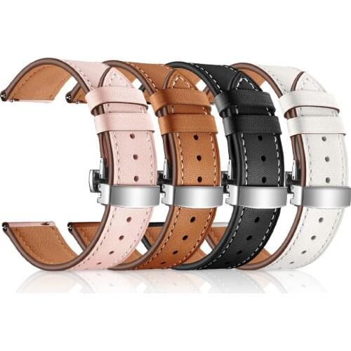 Butterfly buckle Leather Band for GarminMove 3 Luxe Style Quick Release 22mm 20mm bands for Garmin Venu GarminActive Watch Strap