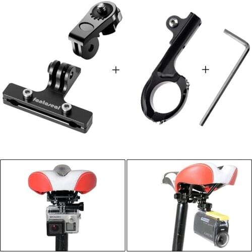Aluminium Alloy Saddle Bike Seat Mount + Bicycle Handlebar Holder Kit Bracket Clamp for Gopro Sony Eken Xiaomi Yi Action Camera