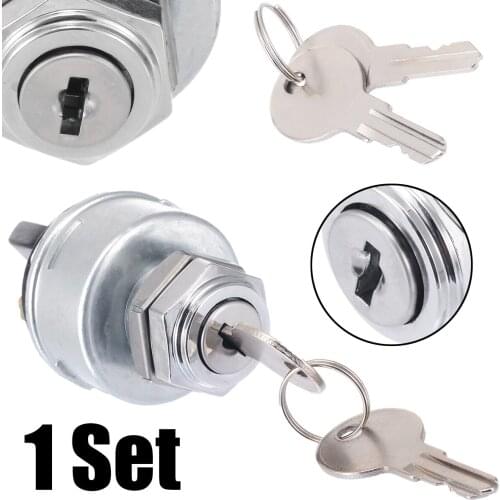 Mayitr 1 PCS Car Motorcycle Ignition Switch 3 Position Ignition Starter 2 KeyS Switch Lock with Momentary Start Universal