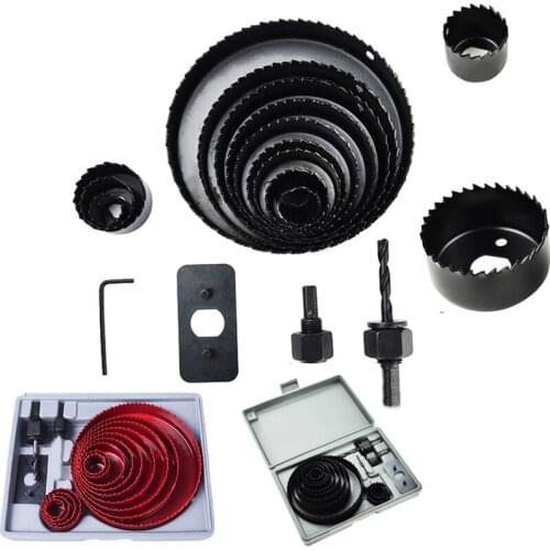 DIY Hole Saw Bit Cutting Set Kit Wood Sheet Metal Alloy Circular Round Case Wood Drill Bit Set Thin Metal Cutter Core Drill Bit