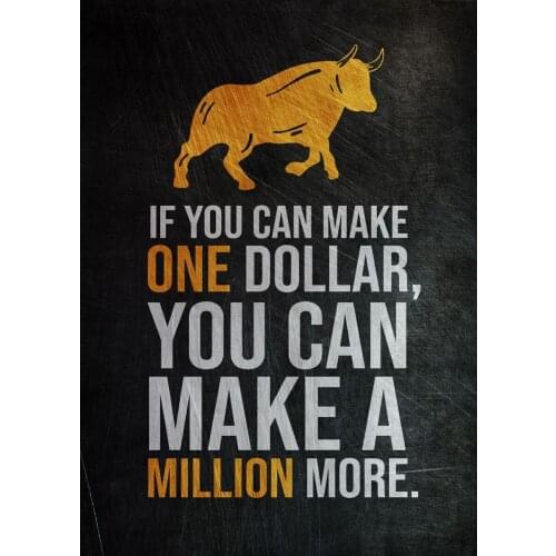 Wall Art Print Black Gold White Modern Motivation Quotes Canvas Painting Inspirational Picture If You Can Make One Dollar Poster