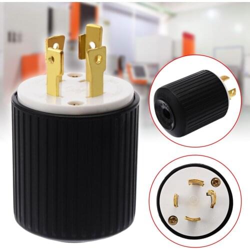 New Black L14-30 30Amp 125/250 Volt 3 Pole 4 Wire Generator 4-core Grounding Locking Male Plug Industrial Connecting Plug