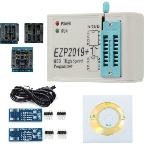 Genuine 2021 EZP2019 Programmer USB Support Win7&8 24 25 93 EEPROM Flash Bios Chip with 5 Adapters Smart Engineering Calculator