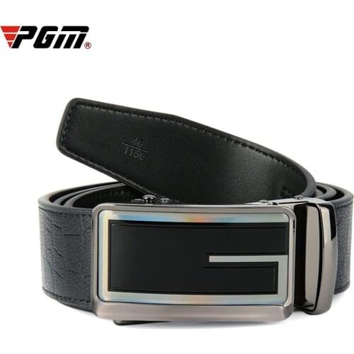 PGM Brand new Golf belt cow top layer leather oxhide professional black waistband laser alloy G head letter can cut short length