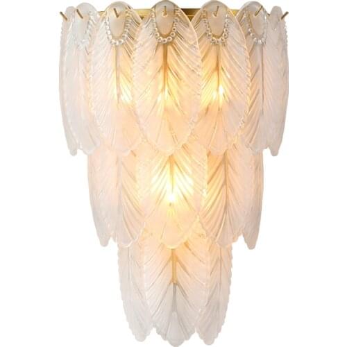 Modern Light Luxury Bedroom Corridor Wall Lamp Living Room Nordic Childrens Room Dining Hall Aisle Feather Glass Bedside Lamp