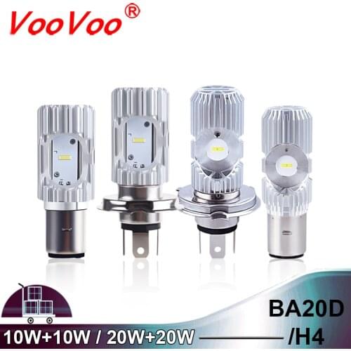 1PCS H4 BA20D LED Motorcycle Headlight 10W/20W 6500K HS1Switch Led Farol Motorbike Headlamp Lighting Electric Led Para Moto Bulb