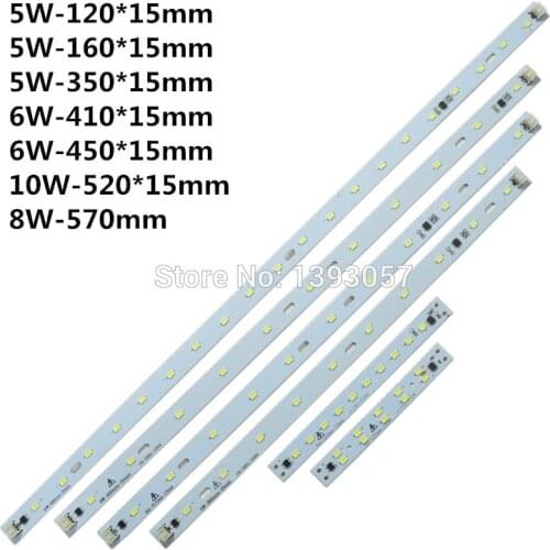 10pcs Directly ac 220v LED rigid strip Driverless for T5 T8 Tube, 5w 6w 8w 10w 180-260v SMD 5730 led pcb bar light