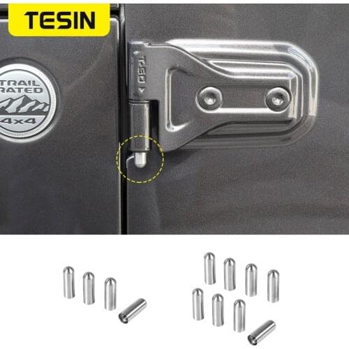 TESIN 2Doors 4Doors Pin Bolts Guides Protective Hinge Scratches Hinges for Jeep Wrangler TJ JK JL 2007-2020 Car Exterior Styling