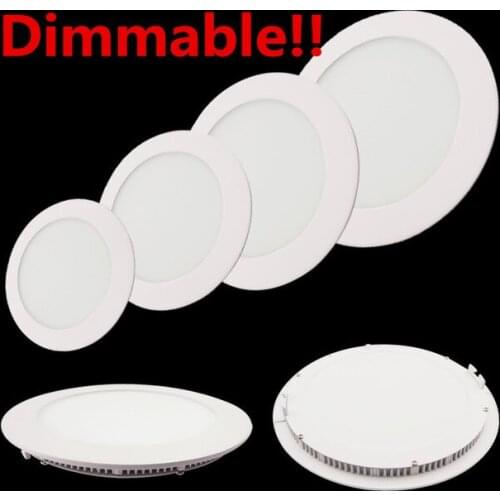 Ultra Thin Dimmable Led Panel Downlight 3w 4w 6w 9w 12w 15w 25w Round LED Ceiling Recessed Light AC110-220V LED Panel Light