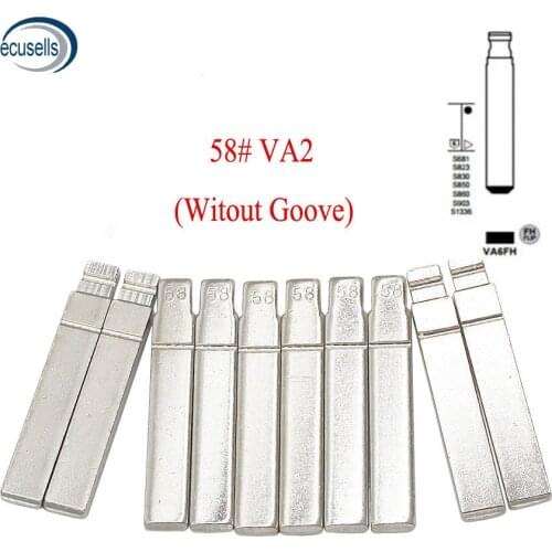 10pcs/lot, Universal Uncut Flip KD Remote Key Blade VA2 Without Blade Type #58 for Citroen for Peugeot NO. 58