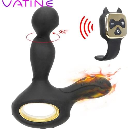 VATINE Butt Heating Vibrator Vibrating & Rotating Silicone Anal Plug Prostate Massager Sex Toys For Women Sex Products