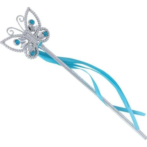 Butterfly Princess Fairy Wand Girl Kid Magic Gem Ribbon Wands Streamers Costume Fancy Dress Props Pink Blue bachelor party favor