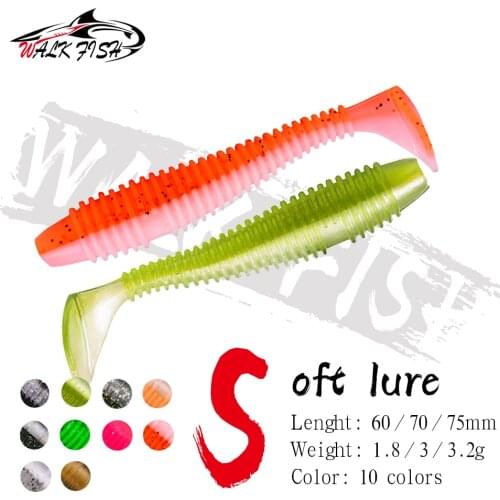 WALK FISH 10PCS/Lot Fat Swing Impact softbait 60mm 70mm 75mm Wobbler soft Artificial Fishing Lure paddle tail swimbait Pesca