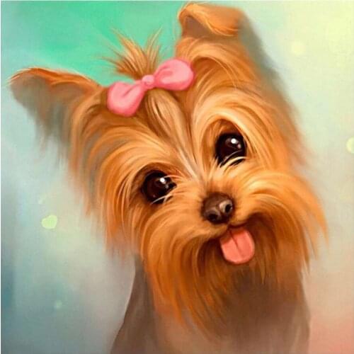 YorkshireTerrier Diamond Painting Round Full Drill Dog Animal Nouveaute DIY Mosaic Embroidery 5D Cross Stitch Home Decor Gifts