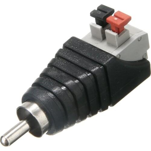 1pcs Speaker Wire Cable to Audio Male Cable RCA Male Plug to Wire AV Terminal Connector Video Jack Press PlugConnector Adapter