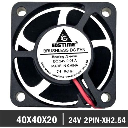2pcs/lot Gdstime Mini 40mm x 20mm DC 24V 2Pin 4cm 4020 Computer PC Cooling Cooler Case Fan