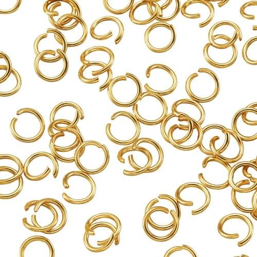 Pandahall 200pcs Metal Stainless Steel Jump Rings DIY Finding Open Jump Ring Split Rings for Keychain Jewelry Making Accessories