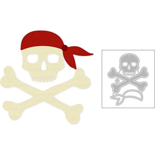 2020 New Pirate Skull Head Scarf Sign Metal Cutting Dies Cut Craft For DIY Scrapbooking Card Paper Photo Album Making no stamps