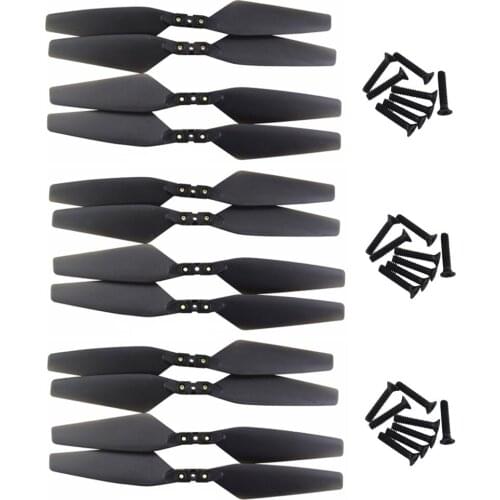 12PCS Propeller for MJX Bugs 4W B4W EX3 D88 HS550 Folding Quadcopter Aircraft Blade Brushless Drone Accessories Black