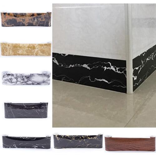 5M PVC Waterproof Waist Line Wood Marbling Self Adhesive Skirting Line Wallpaper Living Room Decor Border Wall Corner Stickers