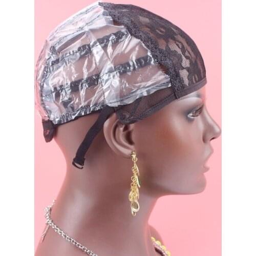 AliExpress Standard Shipping Medium Size Black Color 5 pcs Lot Cheap Wig Caps For Making Wigs With Adjustable Strap On the Back