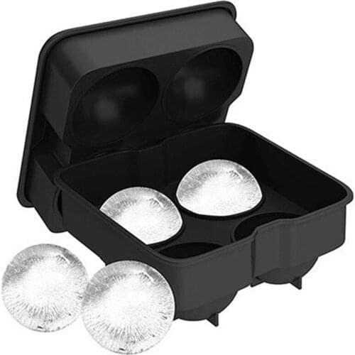 Big Ice Hockey Silicone Mold Ice Box Multifunctional 4-Cavity Silicone Ball Ice Cube Maker Cocktail Whiskey