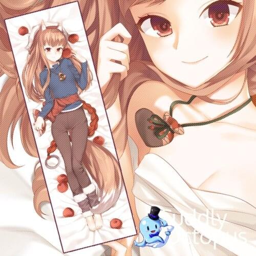 Anime Spice and Wolf Holo Dakimakura Hugging Body 2WAY Pillow Case Cover Japanese Pillowcase Cushion Bedding Xmas Gifts Cud