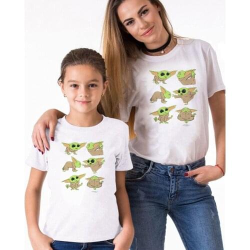 Star War Baby Jedi Printed T Shirt Family Matching Clothes Short Sleeve Loose O-neck Baby Kids T-shirts Girl Boy Family Outfits