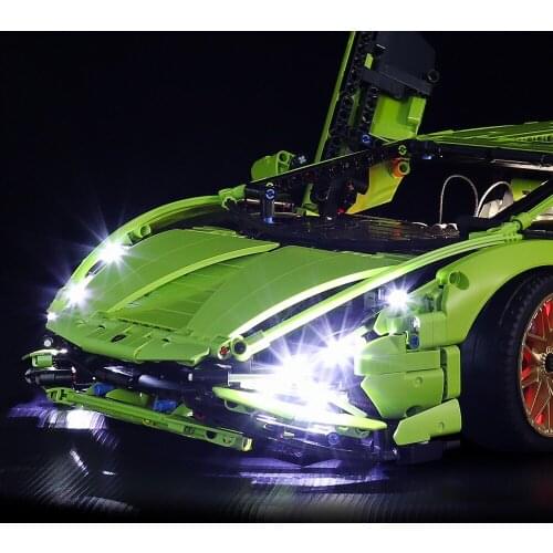 LED Lighting Kit For 42115 Lamborghini SIAN FKP37 (Only LED Light, No Block Kit)