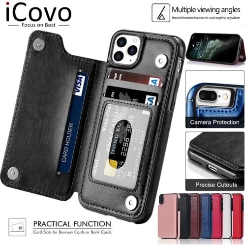 Leather Wallet Back Case for Samsung S21 S20 FE Ultra S10 Plus Flip Cover A72 A52 A42 A32 A12 A11 A21s Card Slots Note 8 9 10 20