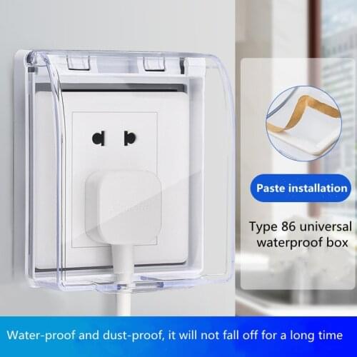 Cache prise Socket cover Waterproof self-adhesive electrical plug cover Switch protection box Socket waterproof box,86 types