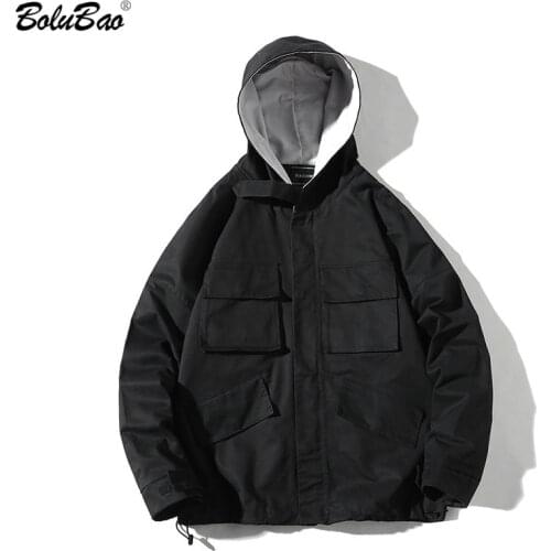 BOLUBAO Hooded Jacket Men Fashion New Coat Autumn Hip Hop Jackets Male Streetwear Casual Solid Color Jackets