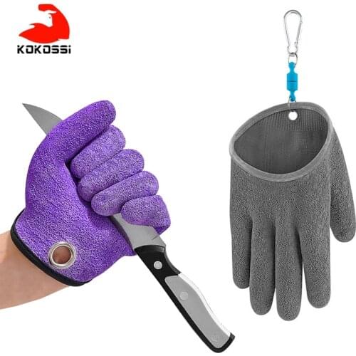 KoKossi One Piece Non Slip Non cut Latex Fishing Gloves Outdoor Gloves With Magnet Latex Protact Hand from Puncture Fishing Tool