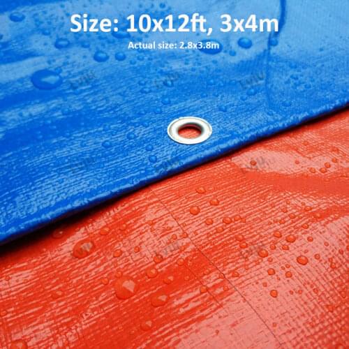 Lvju Plastic Pe Tarpaulin Sheet Multi-Purpose Thick Waterproof Heavy Duty Poly Tarp PE Tarpaulin Cover-10x12ft 3x4m