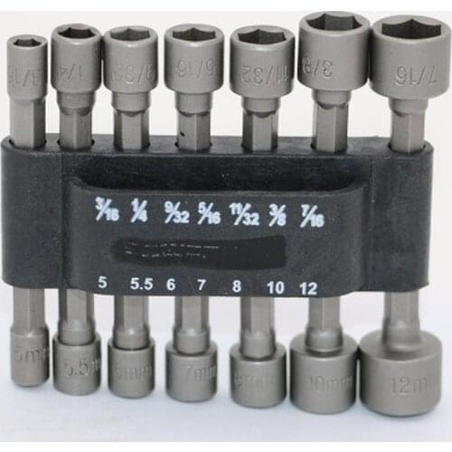 14pcs 1/4" Shank Hex Screwdrivers Nutdrivers Nut Driver Socket Bits Drill 40CR Steel Hand Tools Set For Electric Screwdriver