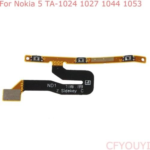 Original Power ON / OFF Button Side key Volume Buttons Flex Cable Part For Nokia 5 N5 TA-1024 1027 1044 1053