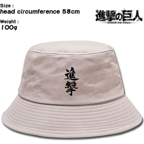 Attack On Titan Scout Regiment Canvas Bucket Hat Fisherman Hats Outdoor Cap Summer Hip Hop Caps Boonie Hat Beach Cap Sun Cap