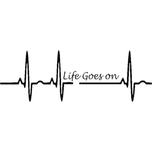 Personalized Heart Beat Trackpad Life Goes Car Stickers Styling Waterproof Cover Scratches Bumper Window Decoration KK17*6cm