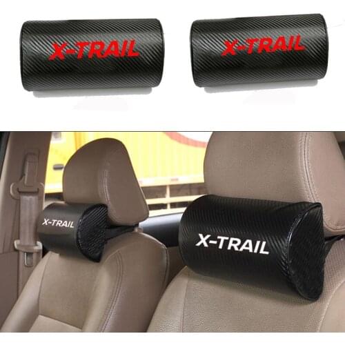 Carbon Fiber Texture PU Leather Auto Car Seat Head Neck Rest Cushion Neck Support Safety Pillow Headrest Pad For Nissan Xtrail