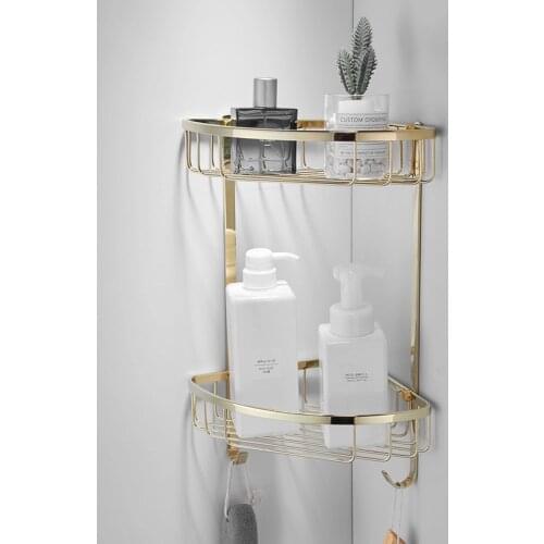 Bathroom Shelves Kitchen Holder Storage Shelf Wall Mount Shower Storage Double Single Layer Rack Decor Shampoo Organizer Home