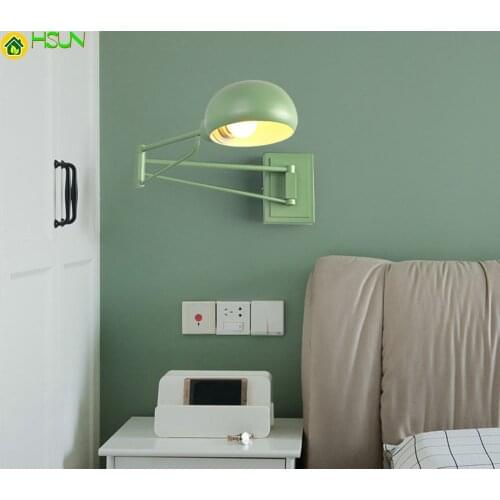 Bedside Modern Bedroom Metal Light Creative On The Wall Scalable Long Arm Work Read And Writing Wall Lamp