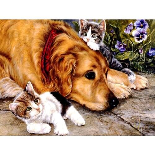 Dog & cat DIY Crystal full 5D plastic diamond painting cross stitch kit art 3Dmosaic square rhinestone