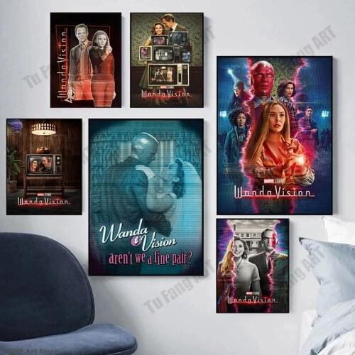 Disney Wandavision TV Show Retro Poster Marvel The Avengers Anime Canvas Painting Prints Wall Art Picture Home Decoration