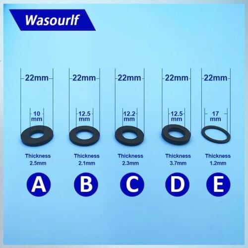 Wasourlf 5 Pieces Round Flat Gasket Chip Bathtub Thread Pipe Machine Rubber Ring Hermetic Seal Water Bathroom Faucet Accessory