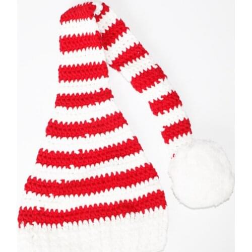 1pcs Newborn Photography Prop Baby Girls Boys Hat Crochet Knit Costume Red and White Hat